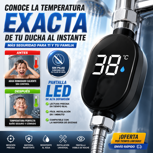 ThermoFlow™ | Medidor Digital de Temperatura para Ducha